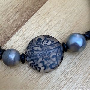 New Handcrafted Artisan Recycled Boho Glass Mixed Bead Necklace